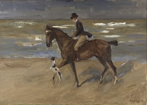 Max Liebermann cavalier sur la plage affiche impression d'art tableau toile décoration murale