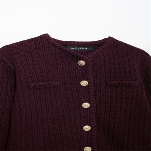 Women Fall Knitted Long Sleeve Sweaters Textured Commuter Solid Open Knit Cardigan4