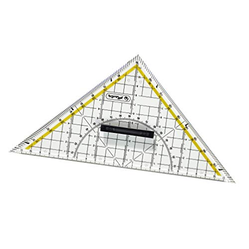 Herlitz Geometrie-Dreieck aus transparentem Kunststoff, (groß | 5er Pack) Hypotenuse: 20 cm