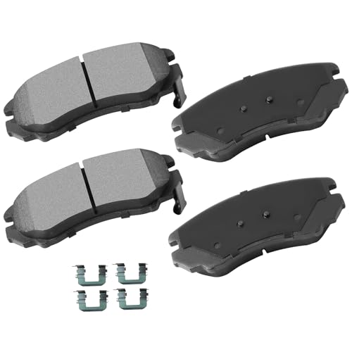 Image of cciyu D1445 D924 Brake Pads w /Hardware Front Rear Disc Brake Pad Set | Fit For Hyundai For Azera 2010-2011,For Sonata 2009-2010,For Kia For Amanti 2007-2009,For Soul 2010-2013