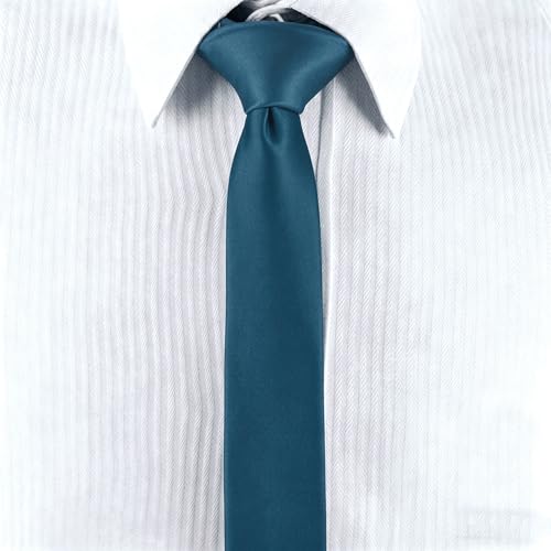 Image of Landisun Black Tie Men Women Solid Skinny Ties Slim Ties Satin Tie