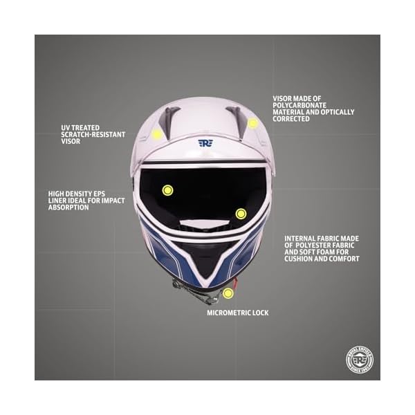 Royal Enfield Roadster Full FACE 1901 Helmet with micrometric Lock|ISI & DOT Certified|Scratch Resistant Visor|High Impact ABS Shell|High Density EPS Liner| 3 Intake Ports & 2 Exhaust RED (M) 58 CM