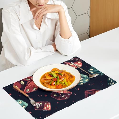 Sets de table en forme de dés antidérapants pour table protégée