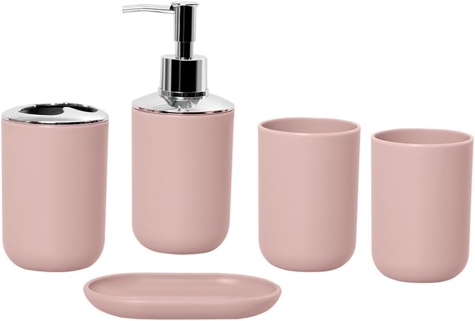 Bathroom Toiletry Set Bathroom Travel Toiletry Cup Five-Piece Home for Two(Black)