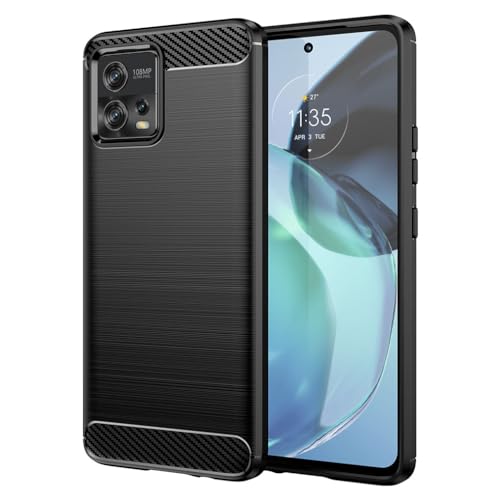 SEAHAI Funda para Motorola Moto G72 Estuche, Ultra Delgada Carcasa de Suave Silicona Ligera PC + TPU Bumper Anti-caída Rubber Caso Cubierta - Negro