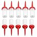 GRCFUMO 10 Pcs Tees Brush Type, Tee More Distance Brush, Plastic Brush, Unbreakable Tee Brush, More Distance and Low Resistance for Driver Training (Red and White Hair)