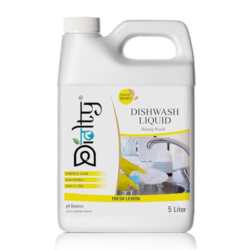 Image of Diolty Dishwashing Liquid Gel 5L | Lemon Fragrance | Tough on Grease, Residue-Free | Non-Toxic, Gentle on Hands | Kitchen Utensil Cleaner