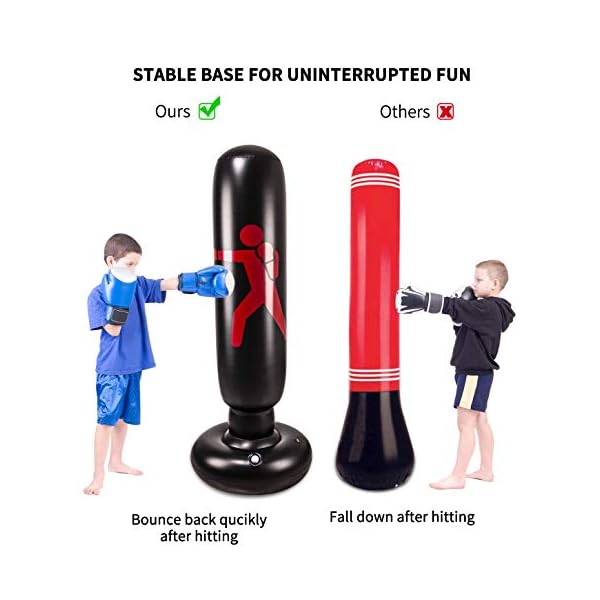 Kids-Inflatable-Punching-Bag-Heavy-Freestanding-Kickboxing-Punching-Bags-for-Kids-Women-Portable-Indoor-Home-Child-and-Adult-Weighted-Boxing-Punching-Bag-for-Practicing-Karate-Taekwondo-MMA Kids Inflatable Punching Bag, Heavy Freestanding Kickboxing Punching Bags for Kids & Women, Portable Indoor Home Child and Adult Weighted Boxing Punching Bag for Practicing Karate, Taekwondo, MMA.