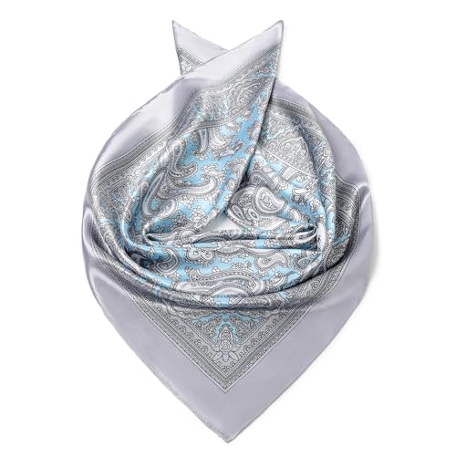 Image of 35 inch Men's Silk Cowboy Scarf - Oversized Western Bandana Neckwear, Large Square Scarf with Gift Packaging