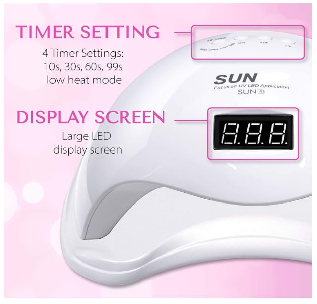 H&B Professional Intelligent 48w 24 LEDs Automatic Sensor LED UV Nail Dryer Nail Curing Nail Art Lamp Manicure Pedicure Tool Gel Based Nail Polish for All Kind of Nail Paints - Image 3