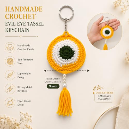 Image of Handmade Crochet Keychain Flower Design