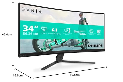 Gaming Monitor 34M2C3500L 34 pollici, Curvo, 3440x1440, UW-QHD, 180Hz, Fast VA Panel, 0.5ms MPRT, , (HDMI2x 2.0 DP 1x 1.4) Adaptive Sync, HDR10, FreeSync Premium, Grigio Scuro - Monitor - Immagine 6