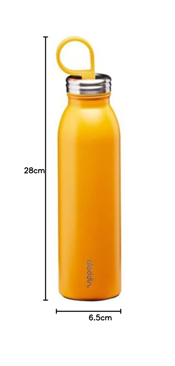 Aladdin Chilled Colour Thermavac Trinkflasche Edelstahl 0.55L Yellow – Thermosflasche Hält 9 Stunden Kalt - Doppelwandige Vakuumisolierung - Wasserflasche BPA-Frei - Spülmaschinenfest | Isolierflasche, gelb, für Fahrrad und Auto, BPA-frei, rostfrei, ausla