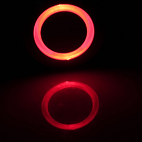 Sourcingmap DC 12V Red LED Light 25mm DPST Flat Head Latching Push Button Switch - Image 4