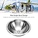 OPPWONG Mirror Finish RV Kitchen Sink, 304 Stainless Steel Mini Single Bowl Suitable for a Variety of Settings, RVs, Boats, Compact Kitchens Replacement for Cars, Boats, RVs
