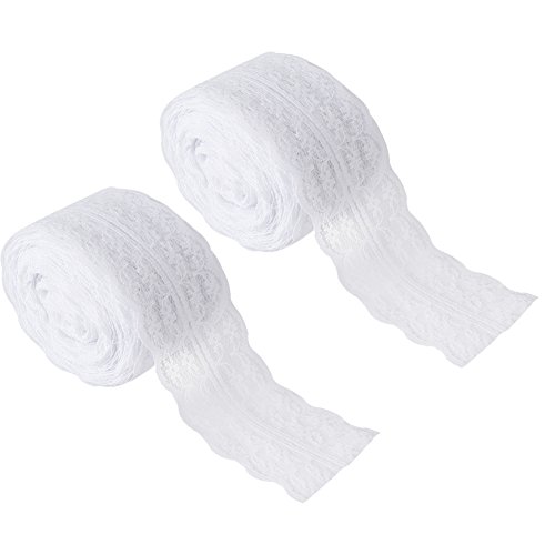 La Mejor Lista de Encajes para comprar online. 50 Cinta de encaje, 20 m Ancho de 4,5 cm Estampado floral Rollo Bordado Cinta de adorno de encaje para falda Tela Mesa Corredor Silla Sash Banquete de boda Nupcial Ducha Decoraciones...