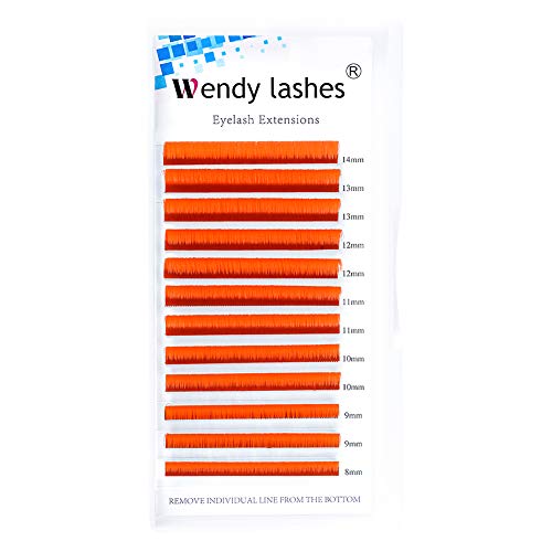 Eyelash Extension 0.07Mm Volume Lash Extensions C/D Curl Orange Easy Fan Rapid Blooming Lashes 3D 4D 6D 10D 20D Lash Extensions By Wendy Lashes(Orange 0.07-D, 8-14Mm) #TOP5