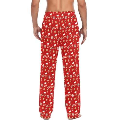 Christmas Socks Men's Pajamas Pants Cotton Sleep Bottoms Pants Lounge Sleepwear - S3