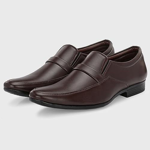 Image of Centrino Mens Formal Shoe |Slip-On Men's Formal Shoe | Stylish Non-Lace Design | Soft Cushioned Insole for Comfort | Perfect for Office & Formal Wear (64046)