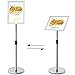 ALLESCOSY® Infoständer Höhenverstellbar Edelstahl Informationsständer DIN A3 420x297mm Plakatständer Präsentationsständer Werbeständer (Silber, A3)