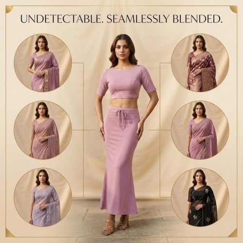 Image of Women's Saree Shapewear - Slim Fit Stretchable Petticoat for Sarees | Comfortable Waistband | Body Shaping Underskirt