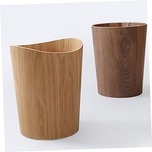 Contenedor de basura SOLUSTRE con tapa de madera sin tapa miniatura 4