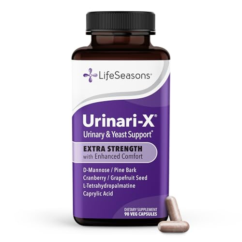 Urinari-X Extra Strength with Enhanced Comfort - Urinary Tract Support - Fast UTI Relief - Vitamin Supplement for Bladder Function - D-Mannose Cranberry Pinebark Uva Ursi & Grapefruit - 90 Capsules
