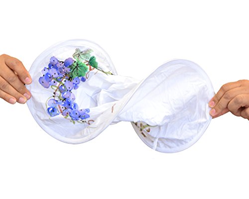 Twist-and-Fold Hat Women's Foldable Cotton Sun Hat, 18 in Diameter Brim