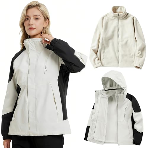 Opiniones de Abrigos para la nieve para Mujer Top 5. 44 Chaquetas de Esquí para Mujer, 3 en 1 Chamarra para Nieve Mujer, Diseño Desmontable,6 Bolsillos,Impermeable y Resistente al Viento,Chamarra Mujer Invierno Impermeable,Abrigos de...