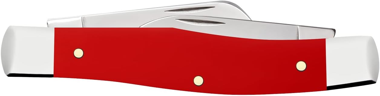 Case XX Pocket Knife MEDIUM STOCKMAN - SMOOTH RED SYNTHETIC Item #56982-43032 SS - Length Closed: 3 5/8Inches