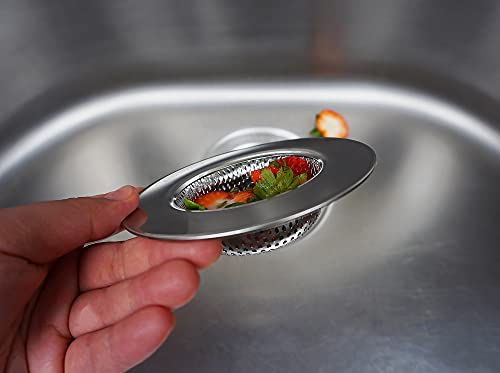 Rsvp International Endurance® Stainless Steel Large Sink Strainer, 4.5" | Traps Food Scraps | Polished Finish With Precision Pierced Holes | Dishwasher Safe #TOP4