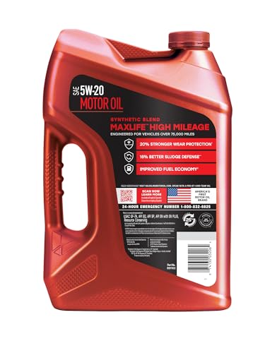 Image of Valvoline MaxLife High Mileage 5W-20 Synthetic Blend Motor Oil 5 Quart, Pack of 3