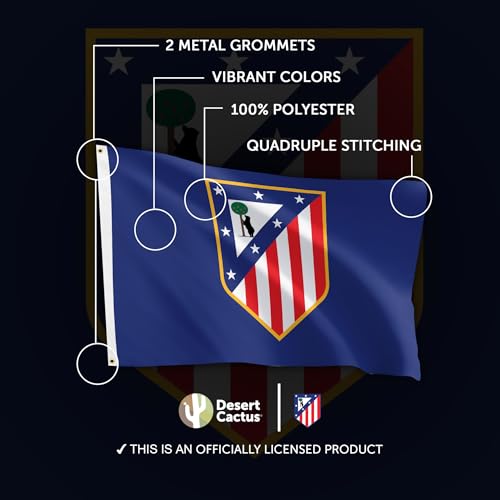 Drapeau Atletico de Madrid anti déchirement bannière polyester durable B - 5