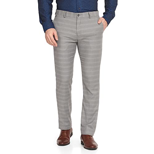 Image of blackberrys Printed Polyester Viscose Slim Fit Mens Work Wear Trousers