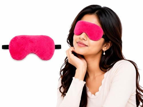 Image of Travelling Sleep Mask Light Blocking Sleeping Eye Mask With Elastic Strap For Deep Sleep, Travel, Meditation, Nap, Airplane And Office Rest Use Blind Fold For Comfortable Sleeping [Pink] (Pack Of 2)
