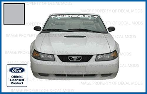 Miniatura 3 de Decal Mods Cartel para parabrisas delantero compatible con Ford Mustang (1999-2004), calcomanía gráfica V6 GT Pony, PMGTP (plata metálica), CMS