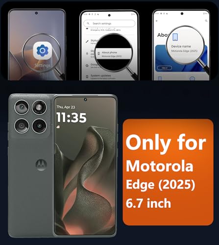 Image of FNTCASE for Motorola Edge-2025 Translucent Case: Matte Textured Military Grade Drop Protection Cell Phone Cover - Slim Rugged Durable Shockproof Protective Bumper Phonecase(6.6 inch /Black)