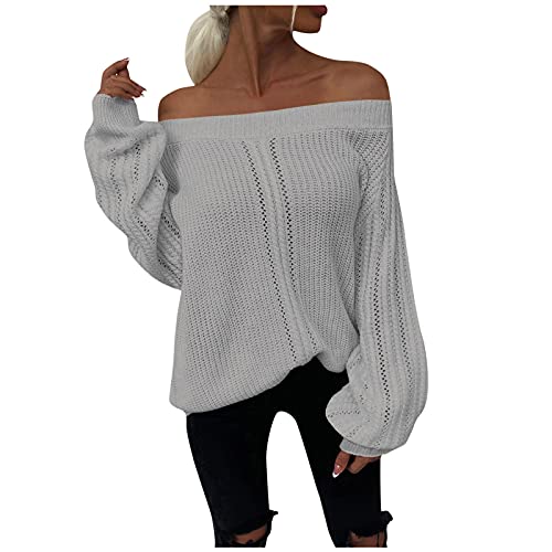 Damestrui, gebreide trui, eenkleurig, met woordkraag, lange mouwen, casual, sweatshirt, bovenstuk, strepentrui, tops, outwear