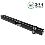 Soundbar, GooDee 22-Inch Speaker for TV Sound bar 2.0 Channel Wired & Wireless Bluetooth with Built-in Subwoofers and Batteries, Best for Indoor Outdoor Use