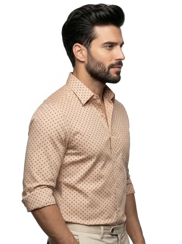 Image of Amazon Brand - INKAST Men's Printed Cotton Shirt | Full Sleeve | Regular Fit | Comfortable Formal Stylish Shirt for Men | Man Shirts for Professional Look
