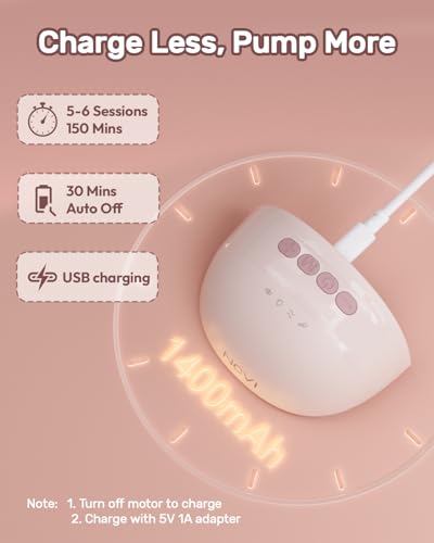 NCVI Wearable Hands Free Breast Pump, 4 Modes & 9 Levels with Multitronic Suction, Ultra-Quiet <42dB, Long Battery Life (150min), 21/24mm Flange Insert, Portable Electric Breastfeeding Pump for Moms - Image 6