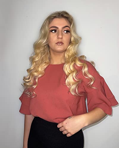 Luvamia Women's Casual 3/4 Tiered Bell Sleeve Crewneck Loose Tops Blouses Shirt Womens Tops Dressy Casual Cranberry Size Medium Size 8 Size 10 #TOP6