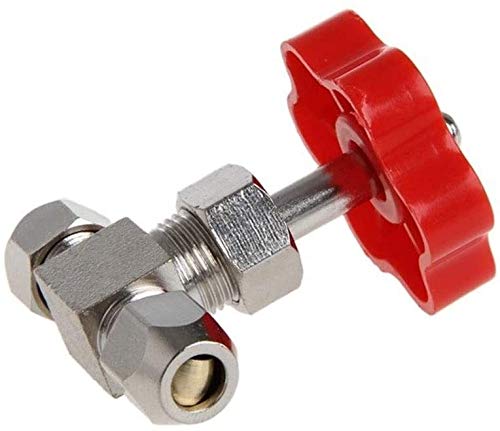 Raccordi filettati Valvola a spillo con diametro esterno 1Pc 6mm/8mm/10mm, valvola a spillo con tappo in ottone nichelato tubo durevole, convertitore rubinetto collegamento filettato (dimensioni : 6mm