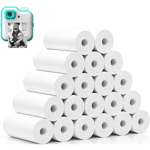 20 Rouleaux Papier Appareil Photo Enfant 57 X 25 Mm, Papier Thermique Pour Appareil Photo Instantané Enfant, Papier Photo Imprimante Longue Durée, Facile À...