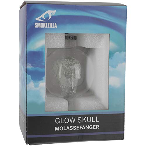 Smokezilla® Skull Molassefänger leuchtend I Molassefänger aus Borosilikatglas mit eingearbeitetem Totenkopf (Glow Grün… – Bild 7