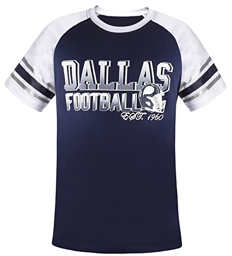 Simapak Mens Football Fans Athletic City Raglan T-Shirts - Navy & White (Size:3XL)