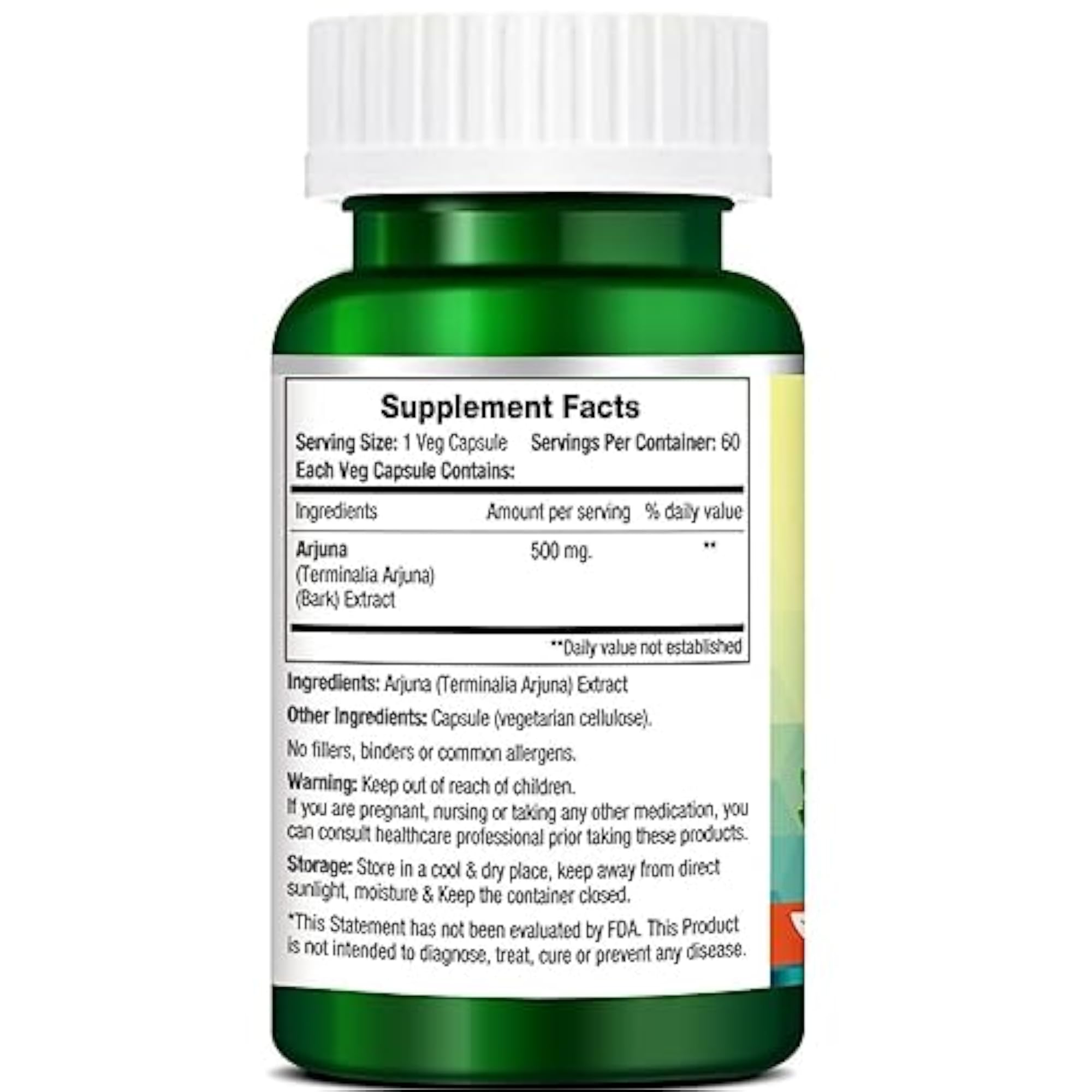 Morpheme Remedies Terminalia Arjuna 500mg Extract 60 Veg Caps