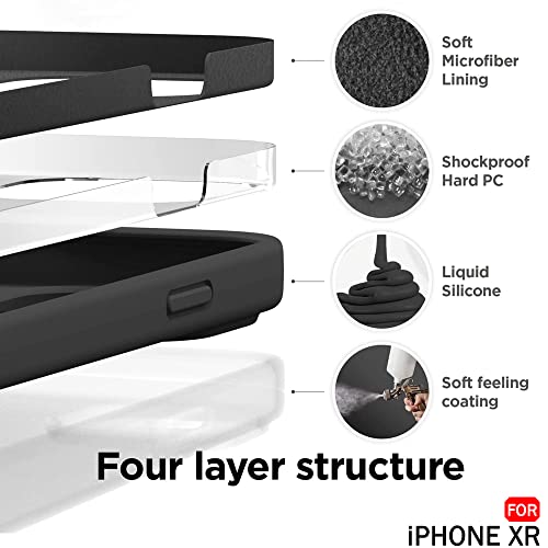Image of TheGiftKart Liquid Silicone Back Cover Case for iPhone XR | Soft Micro-Fibre Lining Inside | Camera & Screen Protection | Shockproof Back Cover Case for iPhone XR (Silicone, Black)