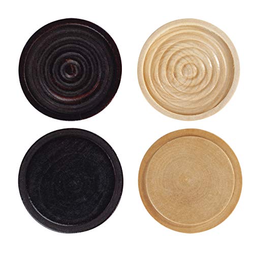 We Games Checkers Pieces Only, Wooden Checker Board Game Pieces, 24 Brown And Natural Stackable Player Pieces With A Drawstring Storage Bag, 2 Inch Diameter Carved Versatile Game Pieces #TOP4