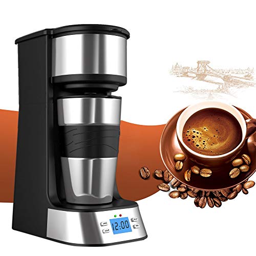 PowerDoF Kaffeemaschine 1 Tassen, Webat Kaffeemaschine 1 Tassen Programmierbare Edelstahl mit Timer für Reisen 420ML… – Bild 6